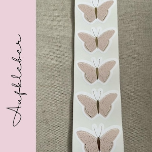 Aufkleber Schmetterling Rosa Gold   |  Geschenkpapier, Verpacken,  Frühling,  Scrapbooking, Einladungskarten gestalten, Butterfly