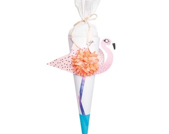 Schultüte Flamingo Bastelset Zuckertüte - Schule Einschulung