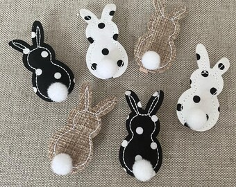Clothespin Bunny Set of 6 | Easter Bunny, Easter, Clip, Table Decoration for Easter, Gift Wrapping,