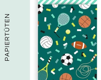 Paper bags set of 10 sports | Birthday, gift bags, gift wrapping, children's birthday, party bags, party, theme party