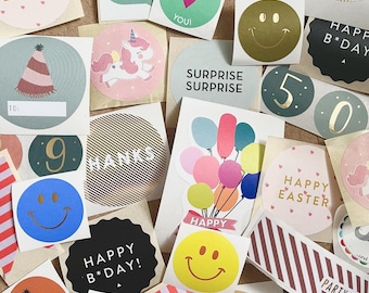 Sticker Set Mix | Decorate gift wrap, sticker surprise package, colorful stickers, crafts with children