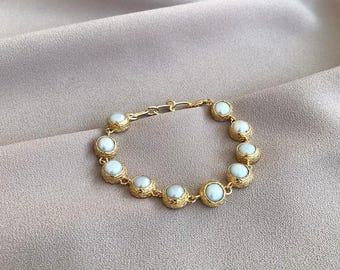 Dainty Freshwater Pearl Bracelet – Elegant 925 Sterling Silver Jewelry,Genuine Large White Baroque Pearl Timeless Bracelet
