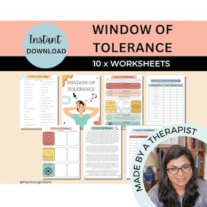 Window of tolerance, arousal states, emotional regulation, therapy resources, therapist, psychologist, therapy worksheets, DBT, PTSD, CBT