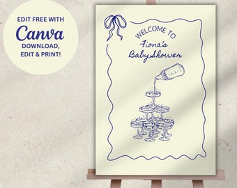 Handwritten Baby Shower Welcome Sign: Editable Template (Digital Download)