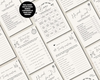 Last Disco Bachelorette Games Bundle: Editable Hen Do, Canva Template (PDF Download)
