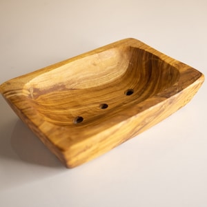 Rectangular olive wood soap dish | 11 x 8cm / 4.3 x 3.1in, Olive wood, Soap dish, Handmade gift, Gift mom, Wooden bowl, Housewarming gift