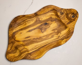 Olive wood launch tray | 44 x 24cm / 17.3 x 9.4, Olive wood, Wooden serving board, Large wooden board, Wooden tray, Handmade, Mom gift,