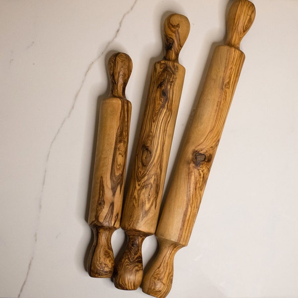 Olive wood rolling pin | 30 and +/ 11.8in+, Rolling pin, bakers rolling pin, Olive wood, Mom gift, Handcrafted, Rustic wood,Housewarm gift,