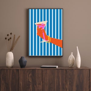 Proost-print! Muurkunstprint voor barwagen wanddecoratie/cocktailkunst/Fine-art print/originele kunst/retro poster print/kerstcadeau/proost bord