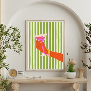 Cadeau-idee voor Valentijnsdag: kunstafdruk, proost! Cocktailkunst: retro kunst aan de muur voor decor barwagen/cadeau voor thuisbarinrichting/barbord