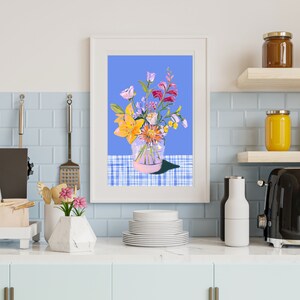 Póster de jarrón de flores/Arte de pared imprimible floral/Arte de pared descargable/Estampados botánicos/Estampado floral/Arte original/Arte de pared de carteles del mercado de flores