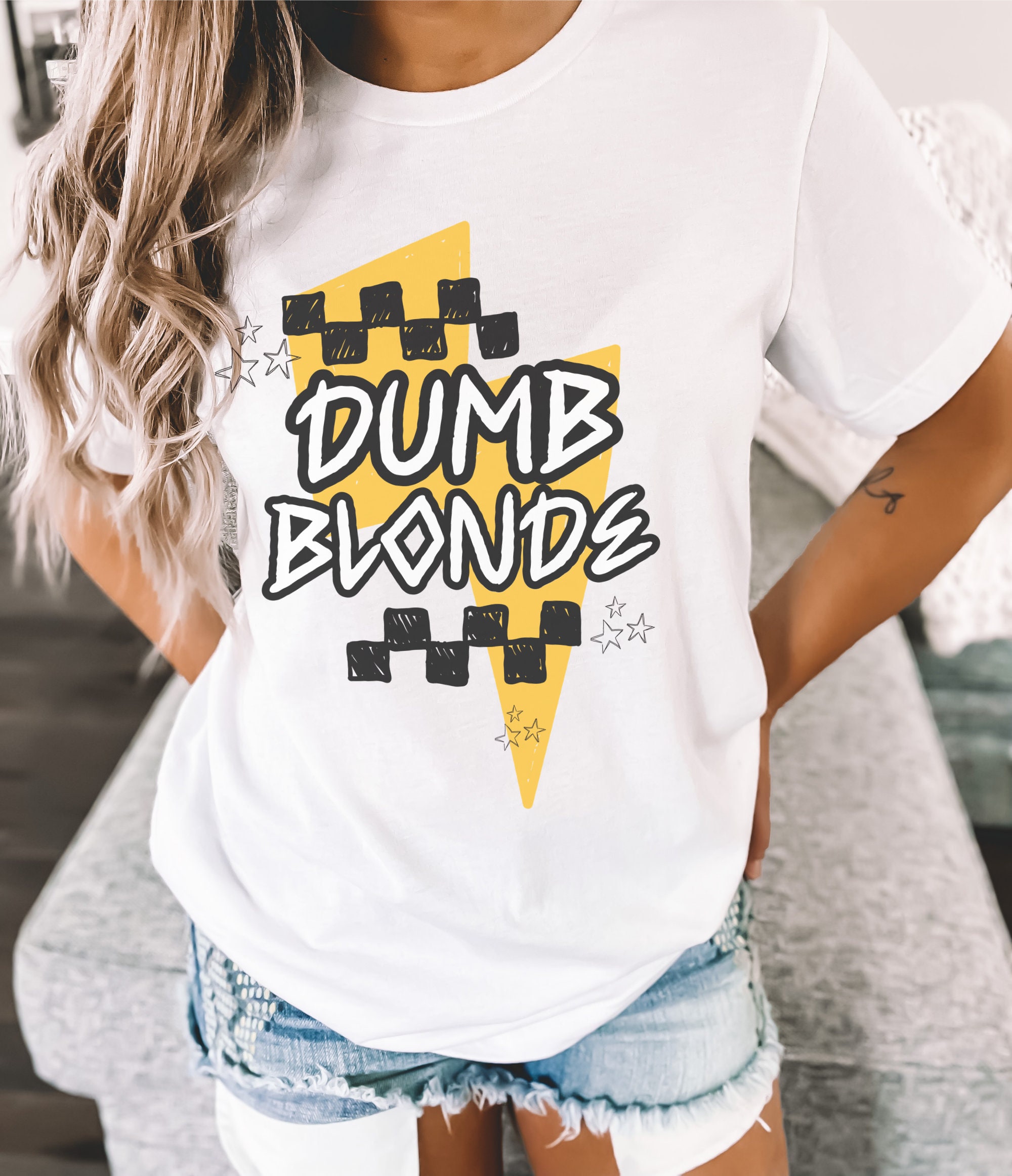 Blonde Lightning Bolt Funny Graphic Tshirt for - Etsy