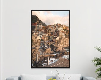 Cinque Terre Italien Malerisches Foto Poster, Küstenwandkunst
