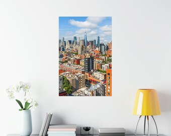 New York City Skyline Art Print, moderne fotografie, reisposter VS