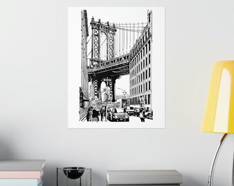 Print New York City Bridge, handgemaakte reisfotografie, moderne muurkunst