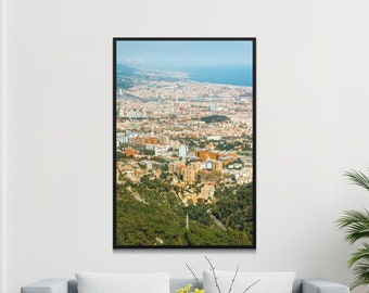 Barcelona Cityscape Poster, Fine Art Matte Print