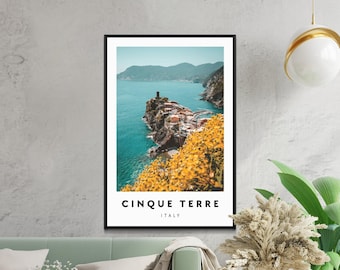 Cinque Terre Italy Print, Coastal Village Fine Art Poster