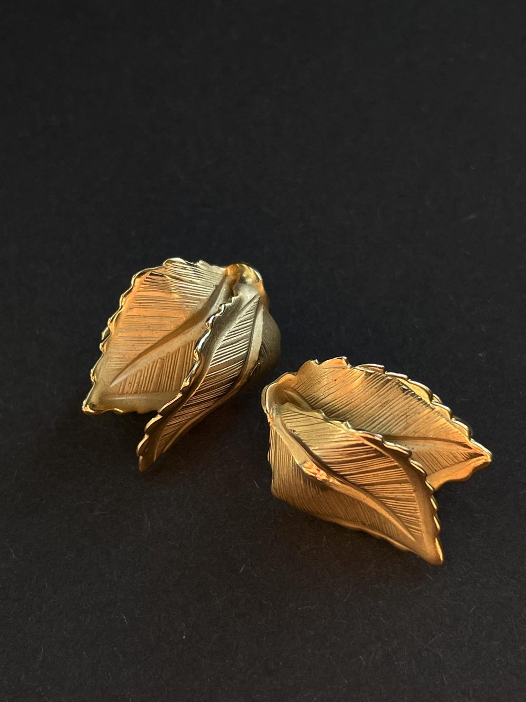 Vintage Vanecci Matte Gold Clip Earrings Earrings