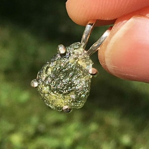 Limitierte Auflage Tschechische Moldavit Anhänger - Sterling Silber Statement Schmuck Geschenke für Mutter Tages Geschenk für sie Weihnachtsgeschenk