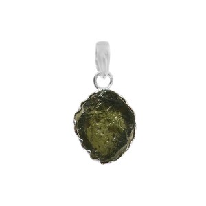 925 Sterling Silver &quot;Rough Moldavite Necklace - One-of-a-Kind Christmas Present in Sterling Silver&quot; mothers days gift