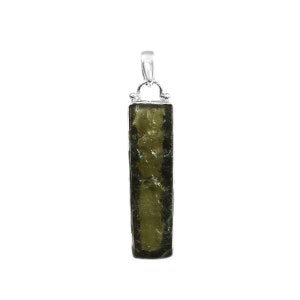 925 Sterling Silver Natural Raw Moldavite Gemstone Large Pendant, Handmade Silver Jewelry, Vintage Minimalist Pendant mothers day gifts
