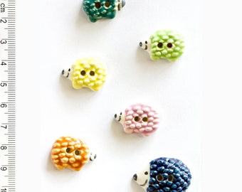 Hedgehog Buttons, Cute Buttons, Handmade Washable Buttons, Fun Buttons, Fun Gift, Stocking Filler, Kids Buttons, Cute Critter Buttons