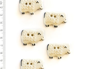 Sheep Buttons, Handmade Washable Buttons, Fun Buttons, Fun Gift, Stocking Filler, Farm Buttons, Knitting Buttons, Buttons for wool knits