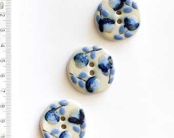 Blue Floral Buttons, Pink Floral Buttons, Handmade Washable Buttons, Stunning Buttons, Statement Buttons, Coat Buttons, Striking Buttons