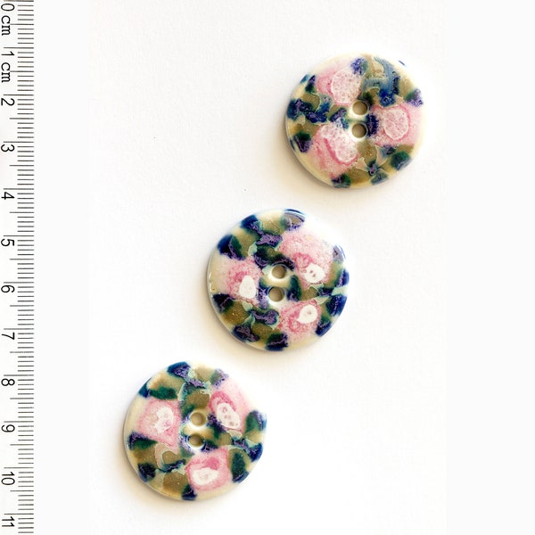 Floral Buttons, Hand Painted Buttons, Washable Buttons, Statement Buttons, Stunning Buttons, Decorative Buttons, Coat Buttons