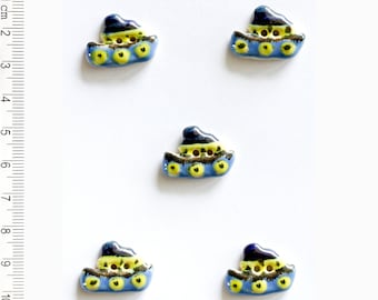Tug Boat Buttons, Boat Buttons, Boys Buttons, Handmade Washable Buttons, Fun Buttons, Decorative Buttons, Stocking Filler, Gift for Fishing