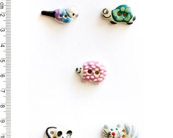 Animal Buttons, Handmade washable Buttons, Decorative Buttons, Craft Supplies, Fun Buttons, Fun Gift, Stocking Filler, Hedgehog Button