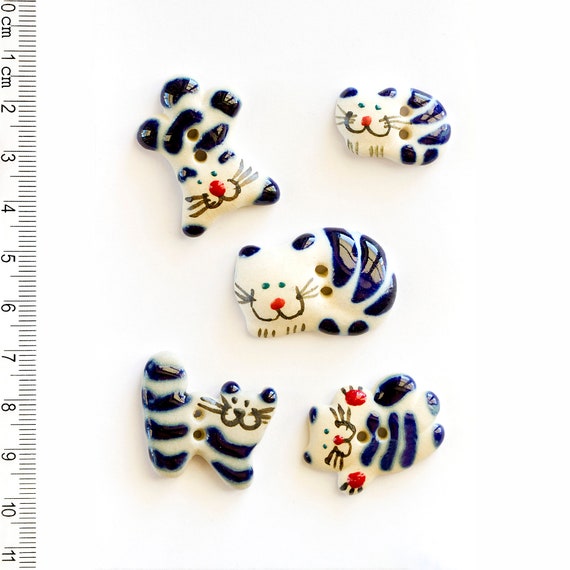 Fun Cat Buttons, Handmade washable Buttons, Fun Gift, Gift for Cat Lover, Decorative Buttons, Buttons for crafts, Cute Kitty Buttons