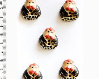 Chicken Buttons, Farmyard Buttons, Fun Buttons, Handmade washable buttons, Fun Gift, Unique Gift, Stocking filler, Decorative Buttons