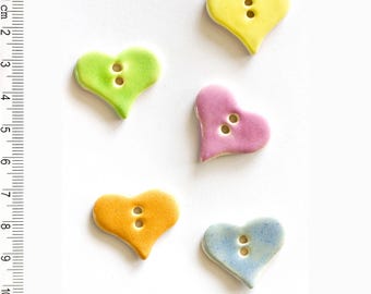 Heart Buttons, Love Buttons, Handmade washable Buttons, Fun Gift, Decorative Buttons, Mother's Day Gift,  Girls Buttons