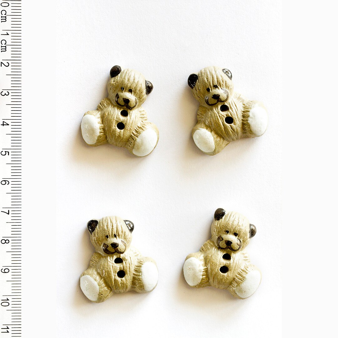 Teddy Buttons, Bear Buttons, Handmade Washable Buttons, Wildlife ...