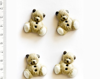 Teddy Buttons, Bear Buttons, Handmade washable Buttons, Wildlife Buttons, Safari Buttons, Kids Buttons, Decorative Buttons, Coat Buttons