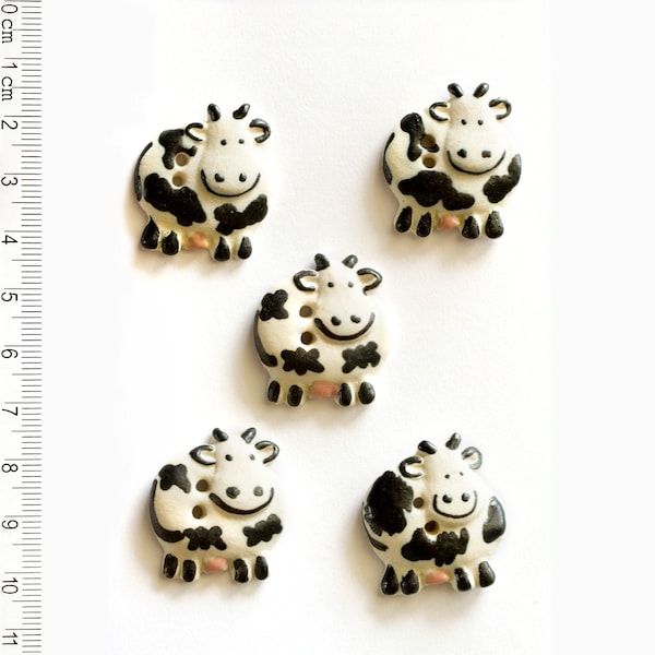 Cow Buttons, Farm Buttons, Gift for Cow Lover, Fun Gift, Unusual Buttons, Decorative Buttons, Fun Buttons, Handmade washable Buttons