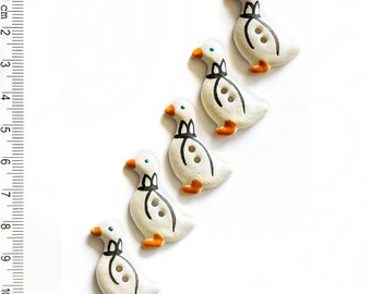 Geese Buttons, Handmade buttons, Bird Buttons, Farmyard Buttons, Fully Washable Buttons