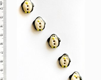 Penguin Buttons, Fun Buttons, Gift for Boys, Fun Gift, Stocking Filler, Decorative Buttons, Handmade washable buttons, Craft supplies