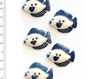 Fish Buttons, Dolphin Buttons, Sea Buttons, Sea theme gift, Fun Gift, Shell Buttons, Handmade washable buttons, marine buttons, Decorative