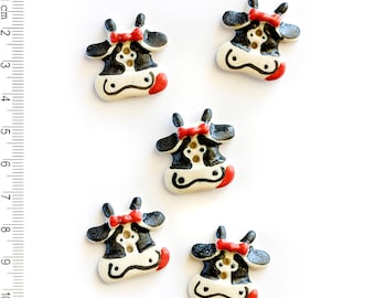 Cow Buttons, Handmade washable buttons, Farmyard Button, Fun Button, Fun Gift, Scrapbooking Buttons, Craft Supplies, Black and White Buttons