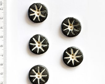 Black Buttons, Red Buttons, Handmade washable Buttons, Striking Buttons, Fashion Buttons, Coat Buttons, Cardigan Buttons, Statement Buttons