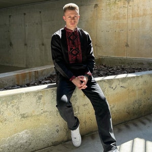 Ukrainian embroidery mens shirt, Vyshyvanka, traditional embroidered clothes, Man gift from Ukraine