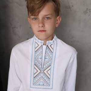 Cotton Vyshyvanka for Boy, Emdroidered shirt for Kids, Gift for Boys, Cotton shirt