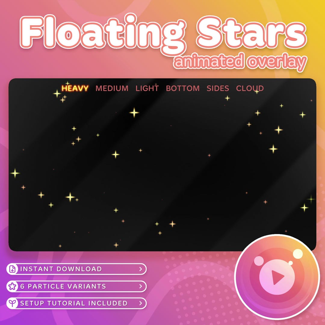Floating Stars Stream Overlay | Vtuber Twitch Graphics (digital ...