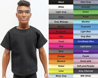 Basic Doll T-shirt. Handmade Clothes for Male Doll