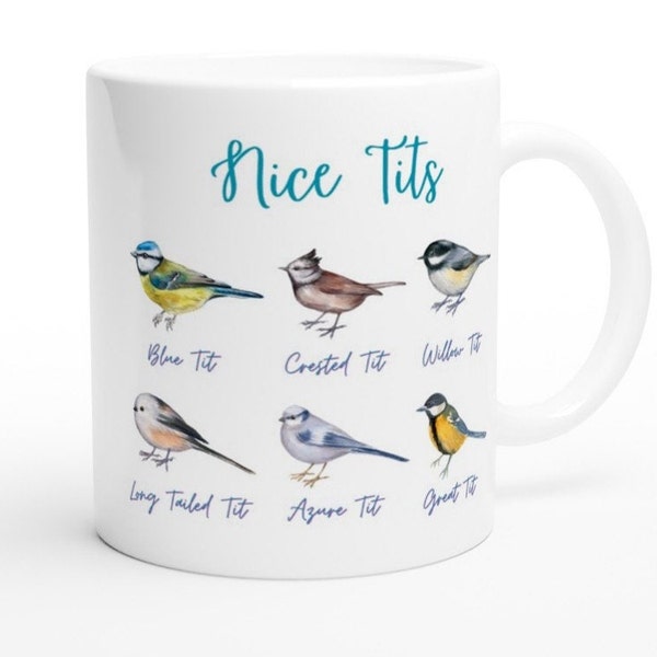 Nice Tits Bird Mug, Tits Bird Mug for Bird Lover Gifts, Fowl Language Bird Mug, Bird Nerd Mug, Bird Watcher Coffee Mug, Bird Themed Gifts