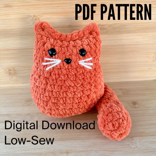 Chonky Potato Cat Crochet PDF Pattern Amigurumi Low Sew Beginner Friendly