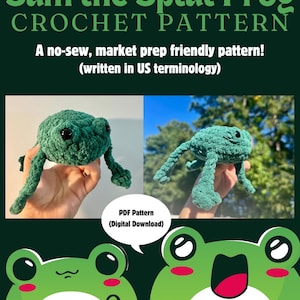 Sam the Splat Frog Crochet Pattern (No-Sew)   *Digital PDF Pattern Only – No Physical Item*