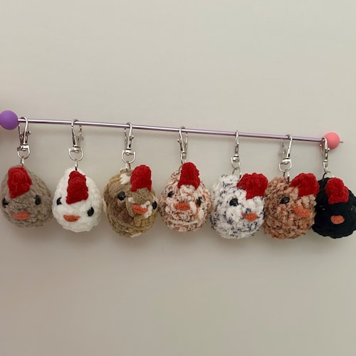 Keychain Tiny Crochet Chicken